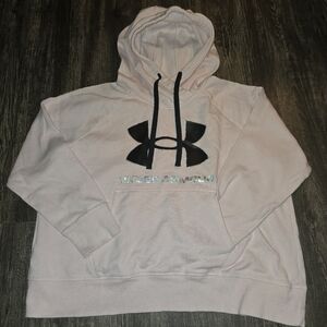 Under Armour Light Pink Hoodie with Black Logo 1X